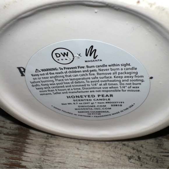 Rae Dunn Oh My Gourd Candle Crock Scented Honeyed Pear 8.7oz Fall Decor New - Picture 4 of 5